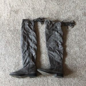 Gray OTK Boots